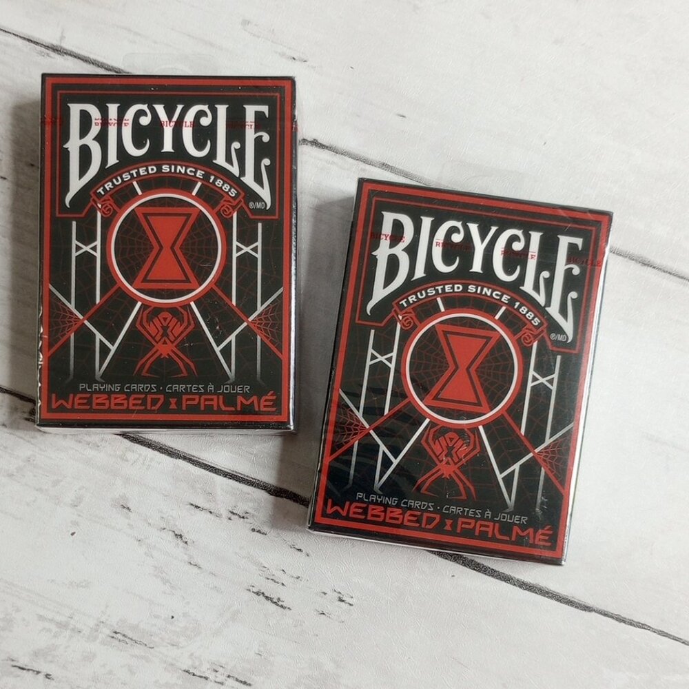 Bicycle Playing Cards Game Deck Webbed Design Spider Web Lot of 2